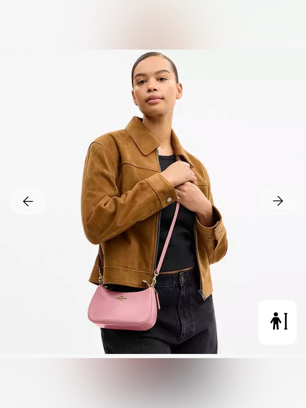 NEW Coach Soft Pink Glazed Leather Mini Teri Crossbody Bag CDW68 NO BOW STRAP
